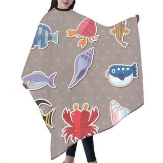 Personality  Cartoon Fish Stickers Hair Cutting Cape