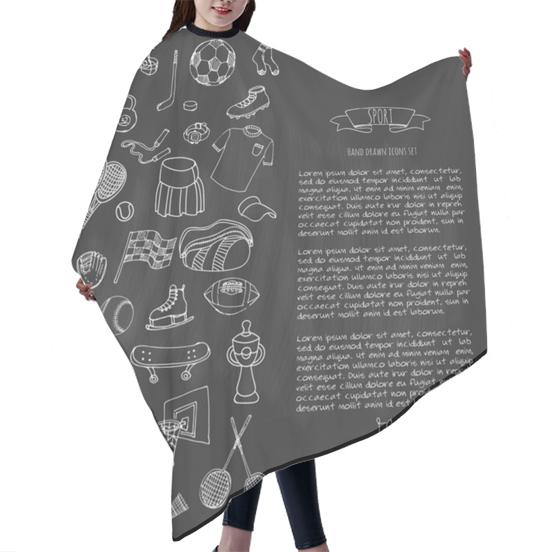 Personality  Sport Icons Set Hair Cutting Cape