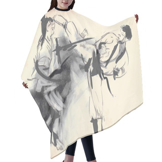 Personality  Karate - Hand Drawn (calligraphic) Vector Hair Cutting Cape