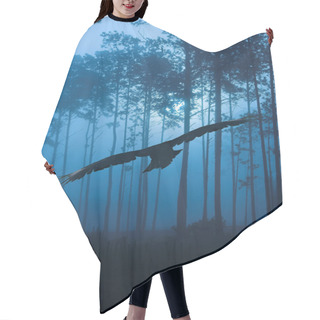 Personality  Raven Flying Through Night Forest Hair Cutting Cape
