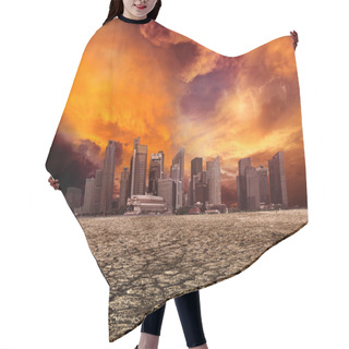 Personality  City Overlooking Desolate Landscape Hair Cutting Cape