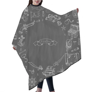 Personality  Pirates Icons Set Hair Cutting Cape