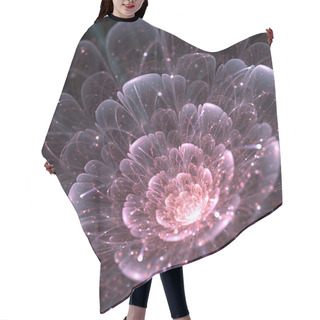 Personality  Pink Abstract Flower With Sparkles Hair Cutting Cape