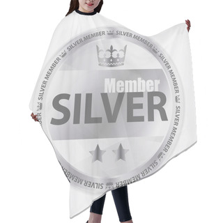 Personality  Silver Member Badge With Royal Crown And Two Stars Hair Cutting Cape