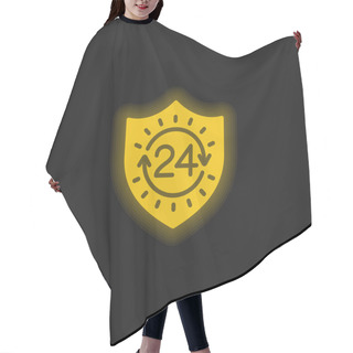 Personality  24 Hours Yellow Glowing Neon Icon Hair Cutting Cape