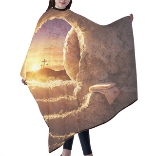 Personality  Empty Tomb With Crucifixion At Sunrise - Resurrection Concept Hair Cutting Cape