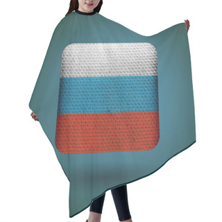 Personality  Russia Flag With Fabric Texture. Vector Icon. Hair Cutting Cape