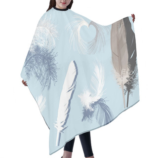 Personality  Feathers And Shadows Isolated On Blue Hair Cutting Cape