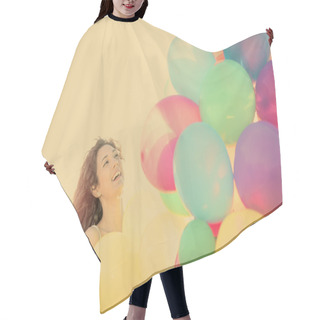 Personality  Woman Laughing Having Fun In Vacation Holidays Warm Filter Appli Hair Cutting Cape