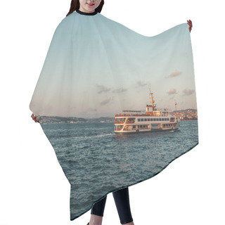 Personality  Ship In Sea With Sky At Background During Sunset, Istanbul, Turkey  Hair Cutting Cape