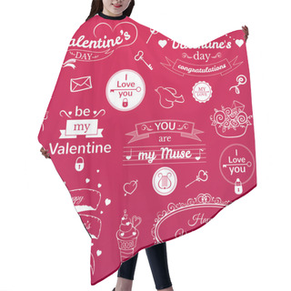 Personality  Valentine's Day Typography Set Hair Cutting Cape