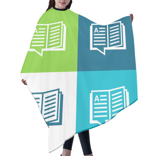 Personality  Book Flat Four Color Minimal Icon Set Hair Cutting Cape