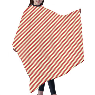 Personality  White & Red Diagonal Stripe Paper Hair Cutting Cape