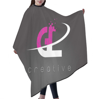 Personality  GL G L Creative Letters Design With White Pink Colors Hair Cutting Cape