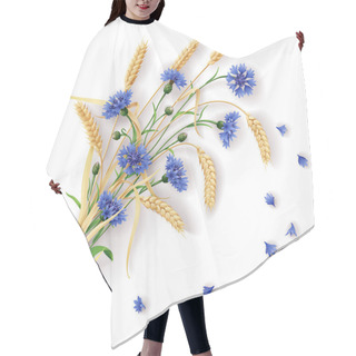 Personality  Cornflowers And Wheat Ears Bunch  Hair Cutting Cape