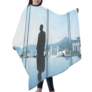 Personality  Silhouette Of Man Skilled Economist Hair Cutting Cape