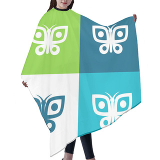 Personality  Big Butterfly Flat Four Color Minimal Icon Set Hair Cutting Cape