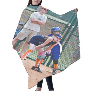 Personality  Girl's Softball Runner On First Hair Cutting Cape