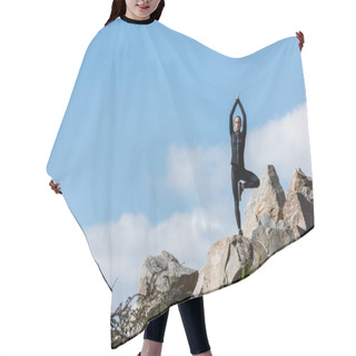 Personality  Woman In Tree Pose Hair Cutting Cape