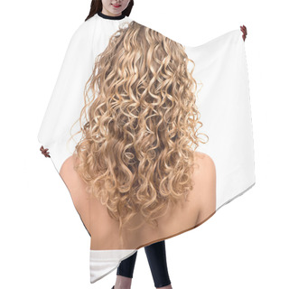 Personality  Girl With Blonde  Hair. Hair Cutting Cape