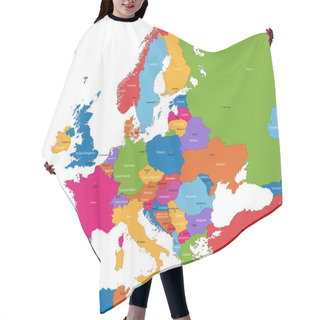 Personality  Europe Map Hair Cutting Cape