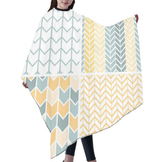 Personality  Set Of Four Gray Yellow Chevron Patterns And Backgrounds Hair Cutting Cape