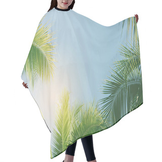 Personality  Palm Tree With Blue Sky,retro And Vintage Tone Hair Cutting Cape