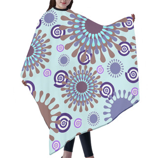 Personality  Seamless Floral Pattern And Spirals Blue Brown Purple Hair Cutting Cape