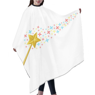 Personality  Magic Wand With Coloured Stars Hair Cutting Cape