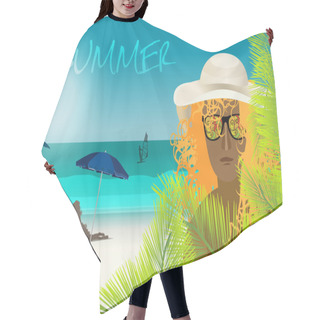 Personality  Travel Banner Vector Illustration   Hair Cutting Cape