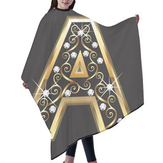 Personality  A Gold Letter With Swirly Ornaments Hair Cutting Cape