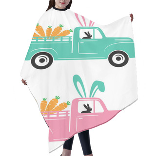 Personality  Easter Truck Carrot 2, Spring, Easter, Tulips Flower, Happy Easter Vector Illustration File Hair Cutting Cape