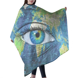 Personality  Planet Earth And Blue Human Eye Hair Cutting Cape