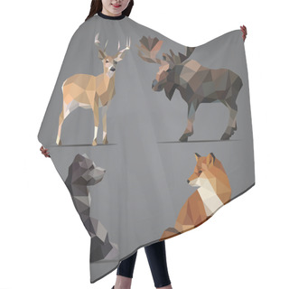 Personality  Wild Animals In  Geometric Style Hair Cutting Cape