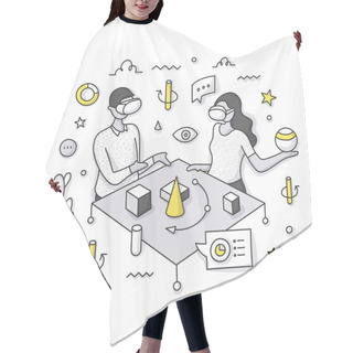 Personality  Augmented Reality Doodle Spot Concept Hair Cutting Cape