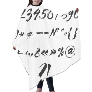 Personality  Typographic Characters And Symbols. Calligraphy Brush Hair Cutting Cape