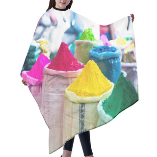 Personality  Gulal Color Piled In Sacks For Indian Festival Of Holi Hair Cutting Cape