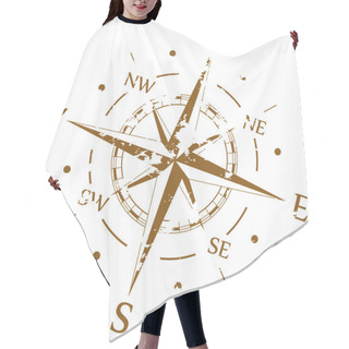 Personality  Brown Grunge Vector Compass Hair Cutting Cape