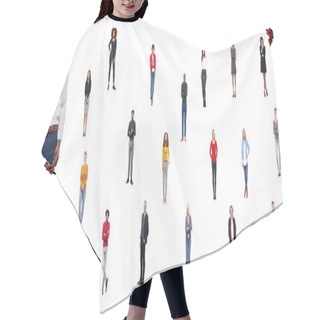 Personality  Set Of Multi-ethnic People Is Posing On White Background Hair Cutting Cape