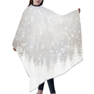 Personality  Winter Scene With Snowfall And Forest Hair Cutting Cape