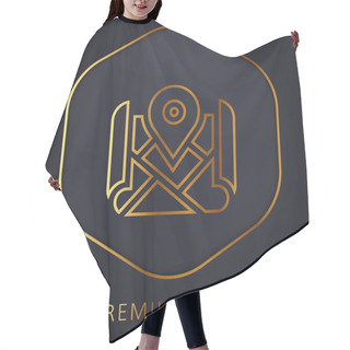 Personality  Address Golden Line Premium Logo Or Icon Hair Cutting Cape