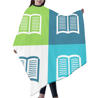 Personality  Book Opened Symbol Flat Four Color Minimal Icon Set Hair Cutting Cape