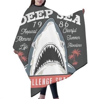 Personality  Challenge Shark Poster Hair Cutting Cape