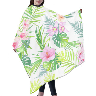 Personality  Exotic Plants Seamless Vector Print Hair Cutting Cape