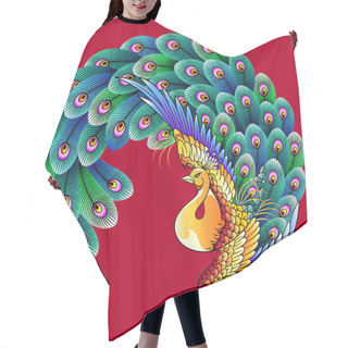 Personality  Japanese Style Peacock Hair Cutting Cape