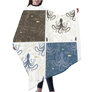 Personality  Underwater Graphic Illustration Seamless Pattern Hair Cutting Cape