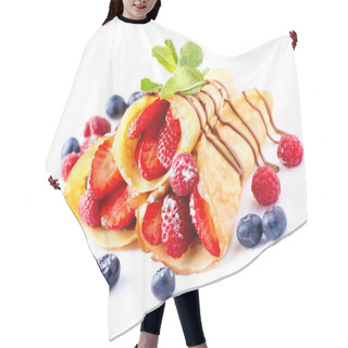 Personality  Crepes With Berries. Crepe With Strawberry, Raspberry, Blueberry Hair Cutting Cape