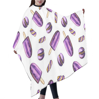 Personality  Watercolor Sweets, Seamless Pattern Hair Cutting Cape