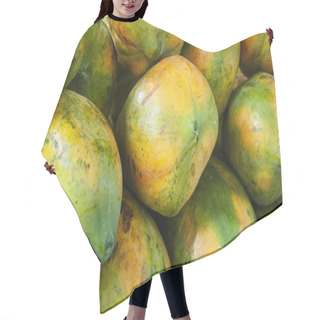 Personality  A Pile Of Fresh Papaya Displayed On The Market Hair Cutting Cape