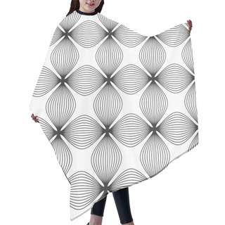 Personality  Flowers, Black And White Abstract Geometric Seamless Patt Hair Cutting Cape